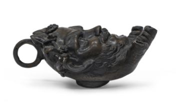 BRONZE OIL LAMP 18TH CENTURY