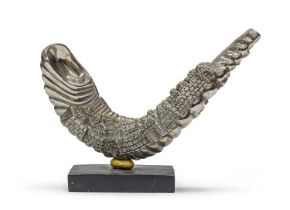 SILVER LAMINATED STUCCO SCULPTURE 20TH CENTURY