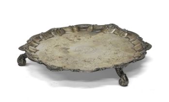 SMALL SILVER SALVER ITALY 19th CENTURY