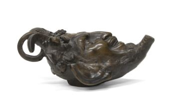 BRONZE OIL LAMP 18TH CENTURY