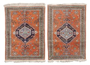 PAIR OF PERSIAN BED RUGS MID 20TH CENTURY