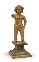 PUTTO SCULPTURE IN LACQUERED WOOD SOUTHERN ITALY 18TH CENTURY