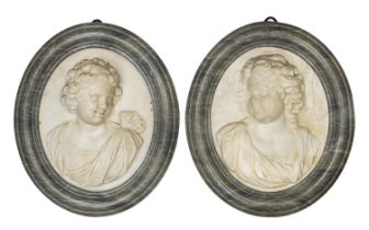 PAIR OF MARBLE HIGH-RELIEFS FRANÇOIS DUQUESNOY follower of