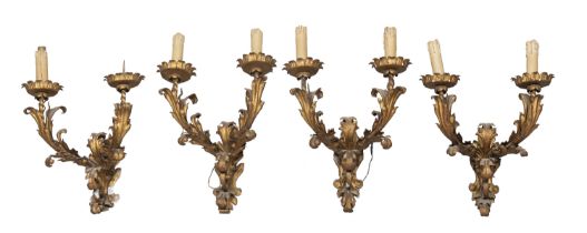 FOUR BEAUTIFUL IRON WALL LAMPS 18TH CENTURY