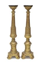 PAIR OF GILTWOOD CANDLESTICKS LATE 18TH CENTURY