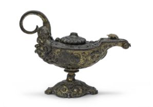 BRONZE OIL LAMP 19TH CENTURY