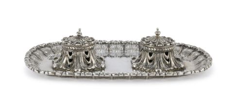 SILVER INKWELL KINGDOM OF ITALY ca. 1880.