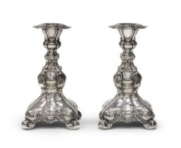 PAIR OF SILVER CANDLESTICKS SWEDEN MID 20TH CENTURY