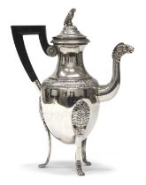 SILVER COFFEE POT PROBABLY NAPLES 19TH CENTURY