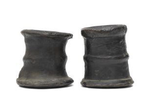 PAIR OF BRONZE CANDLE HOLDERS MEDIEVAL PERIOD