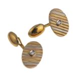 GOLD CUFFLINKS WITH DIAMONDS