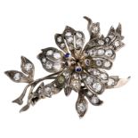 SILVER BROOCH WITH WHITE SAPPHIRES