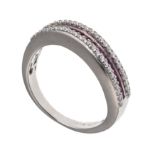 WHITE GOLD RING WITH RUBIES AND DIAMONDS