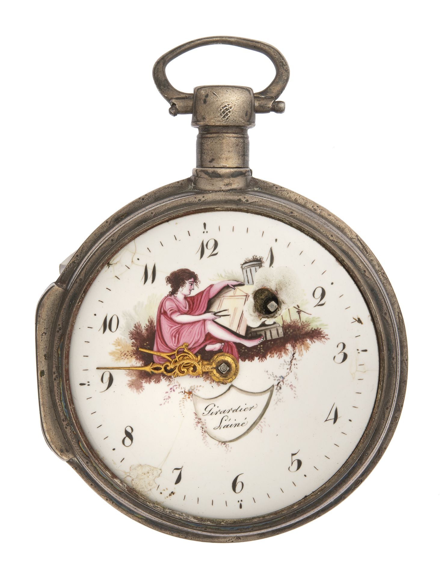 SILVER POCKET WATCH CHARLES GIRARDIER LAINÈ GENEVA