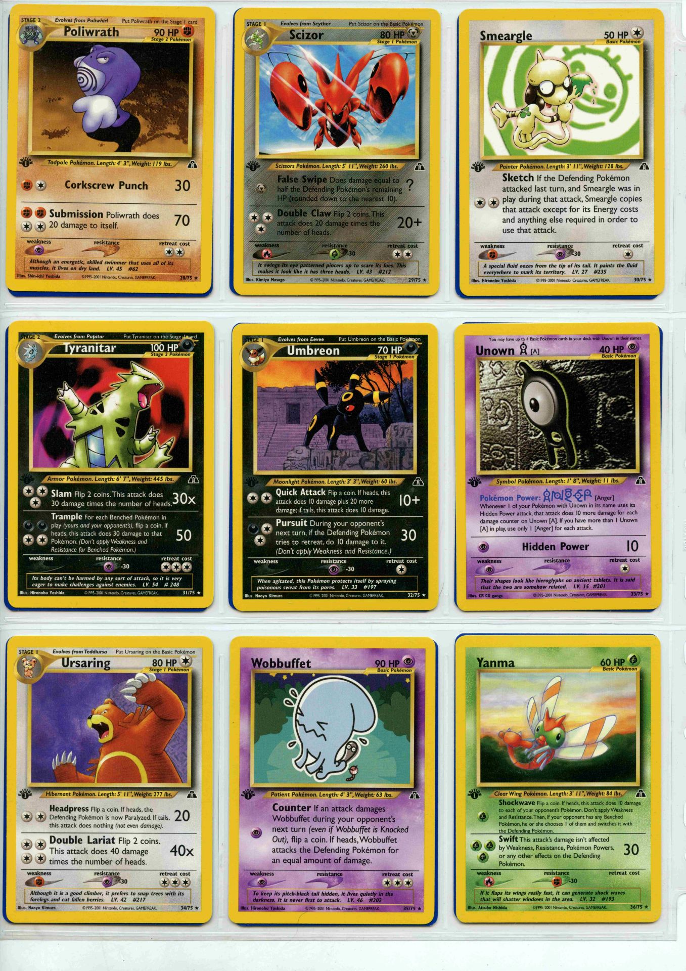 Pokemon TCG - Neo Discovery 1st Ed - Complete Set 75/75 - This lot contains a complete Pokemon 1st - Image 4 of 9