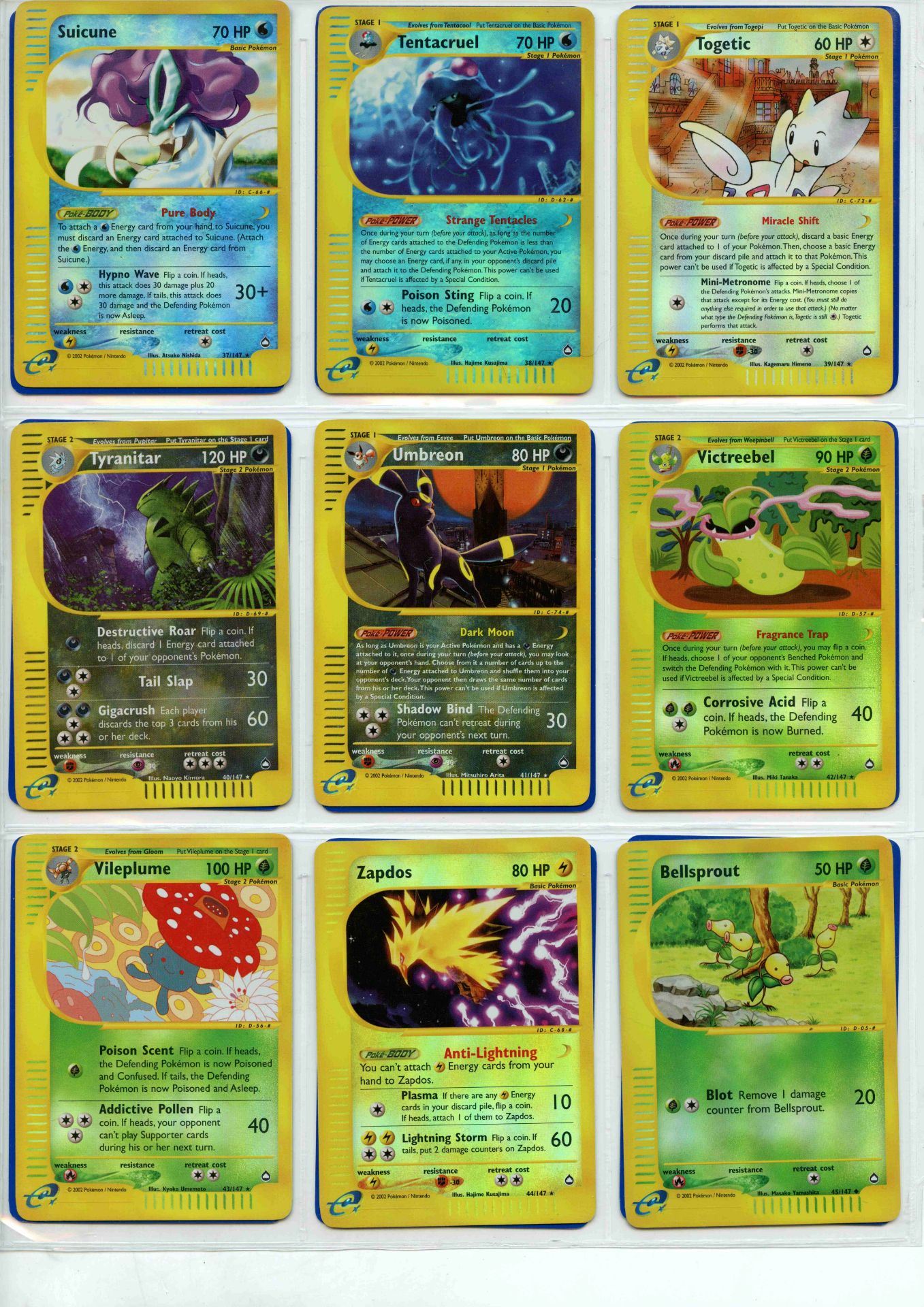 Pokemon TCG - Aquapolis Reverse Holo Rare, Uncommon & Common - Complete Set 147/147 - This lot - Bild 5 aus 17