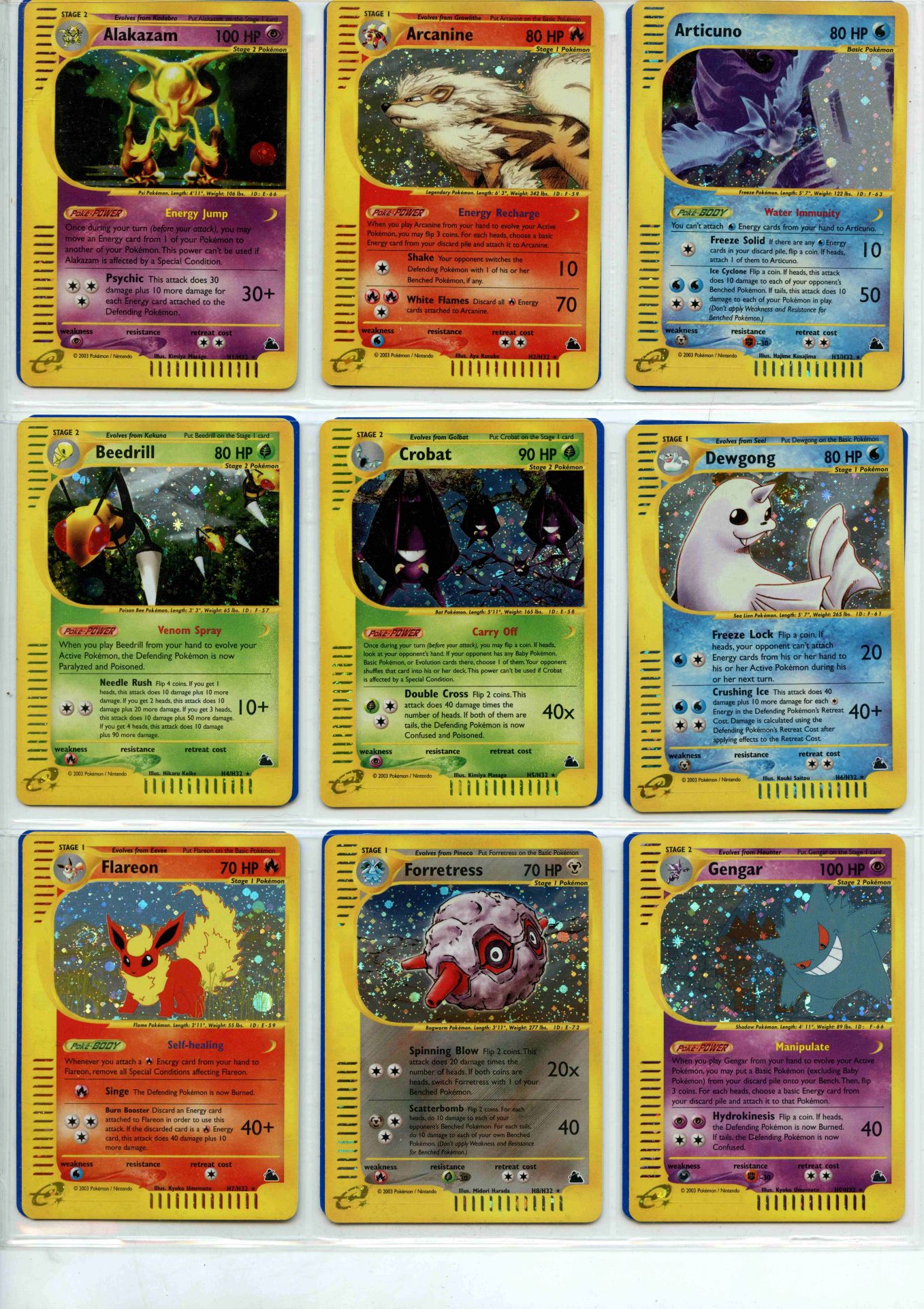 Pokemon TCG - Skyridge Master Set- Complete Set - This lot contains a complete Pokemon Skyridge