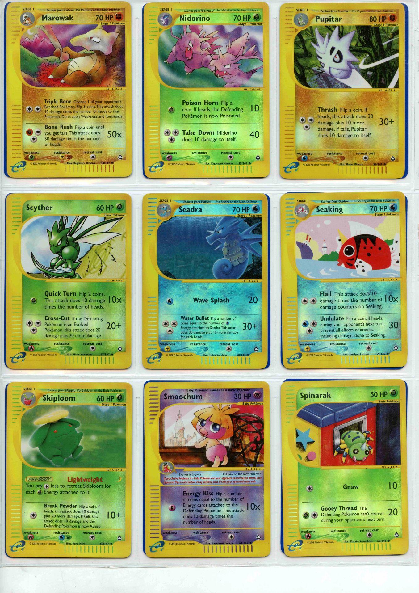 Pokemon TCG - Aquapolis Reverse Holo Rare, Uncommon & Common - Complete Set 147/147 - This lot - Bild 7 aus 17