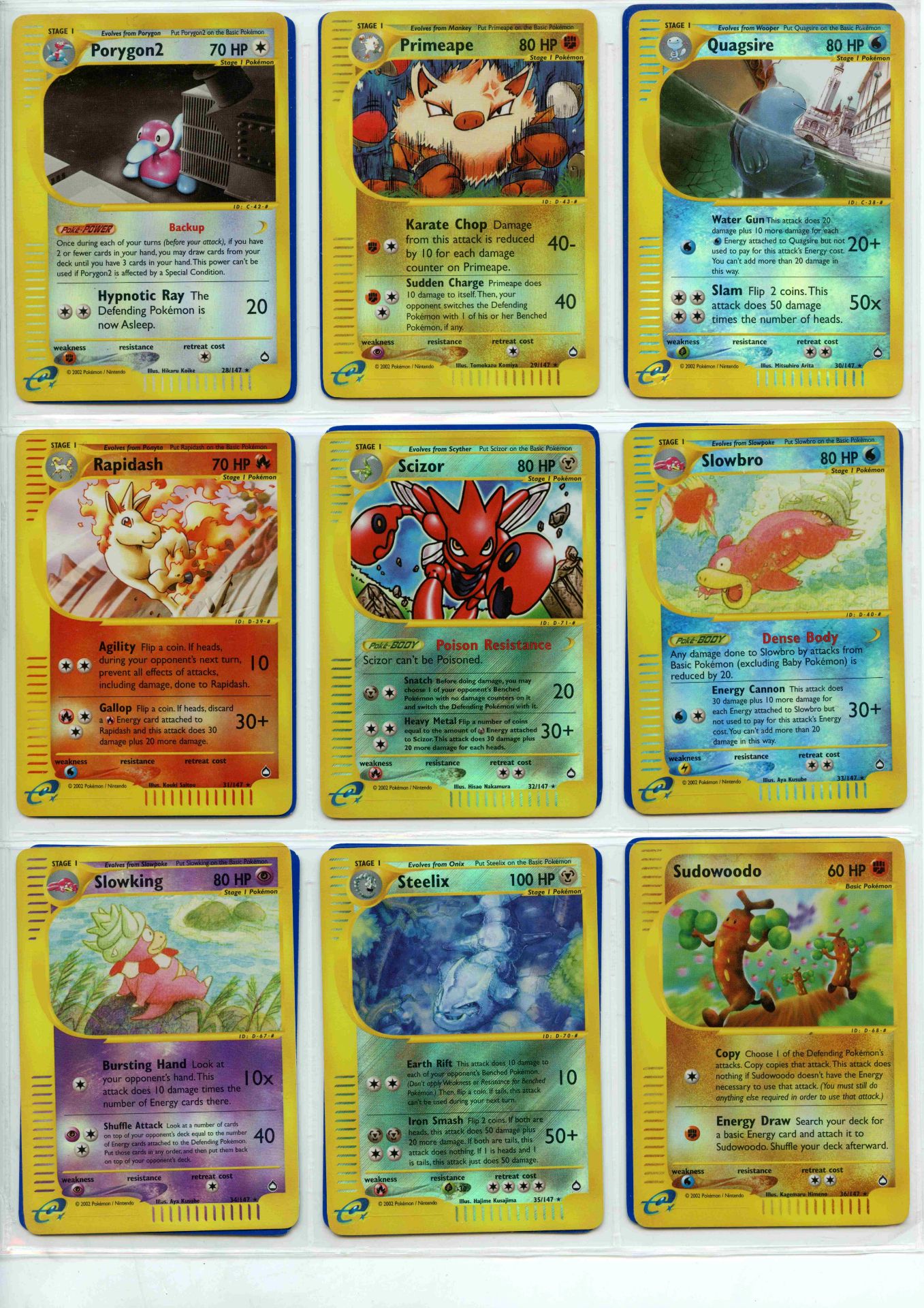 Pokemon TCG - Aquapolis Reverse Holo Rare, Uncommon & Common - Complete Set 147/147 - This lot - Bild 4 aus 17