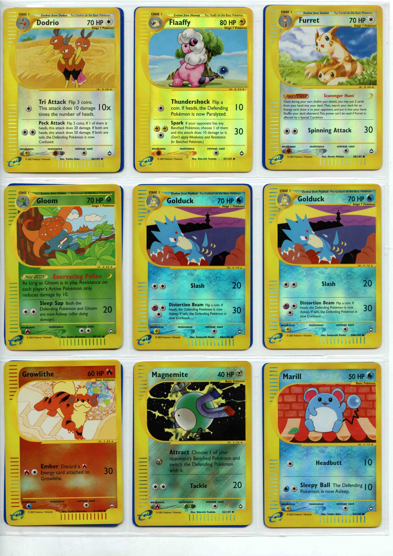 Pokemon TCG - Aquapolis Reverse Holo Rare, Uncommon & Common - Complete Set 147/147 - This lot - Bild 6 aus 17