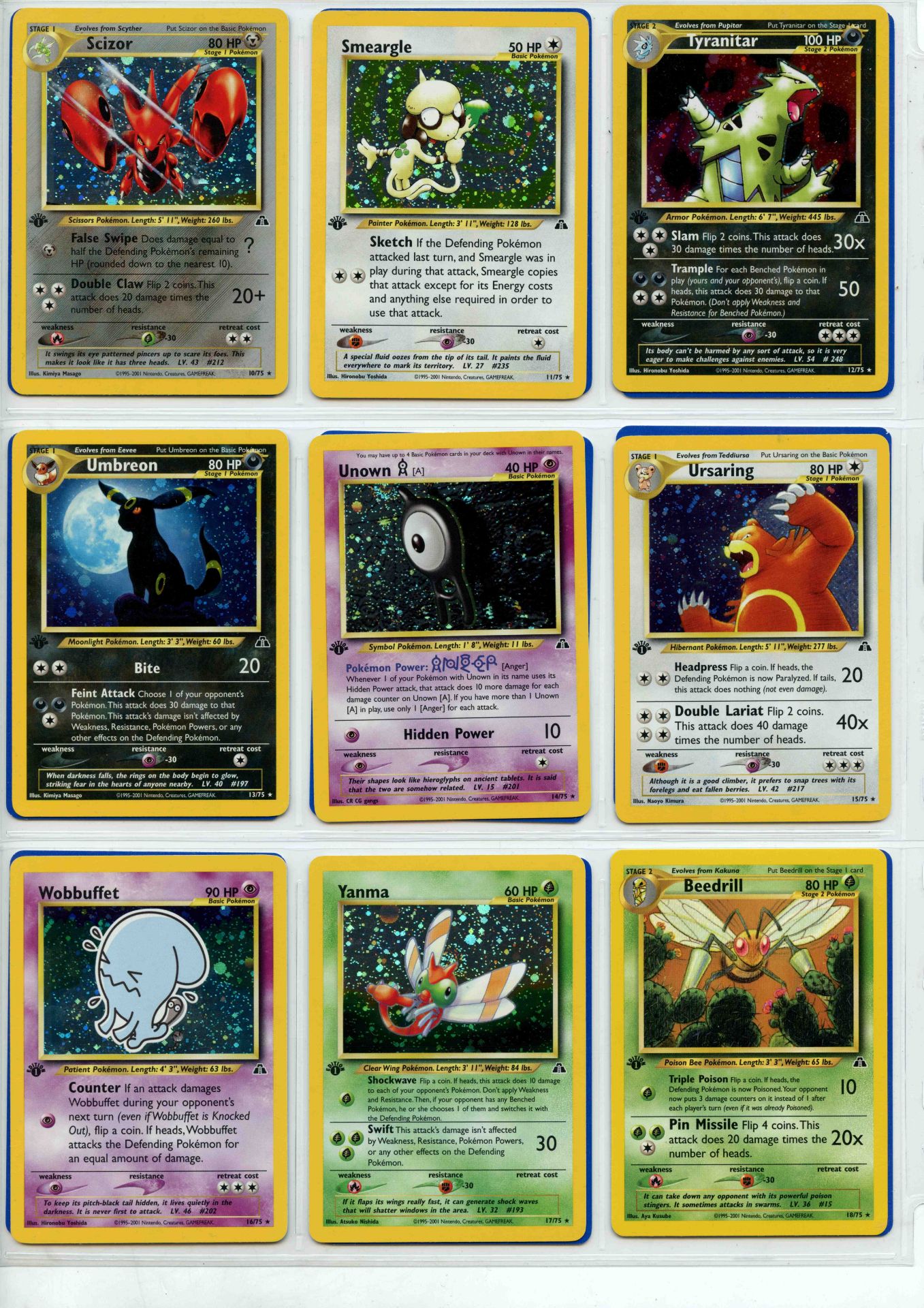 Pokemon TCG - Neo Discovery 1st Ed - Complete Set 75/75 - This lot contains a complete Pokemon 1st - Image 2 of 9