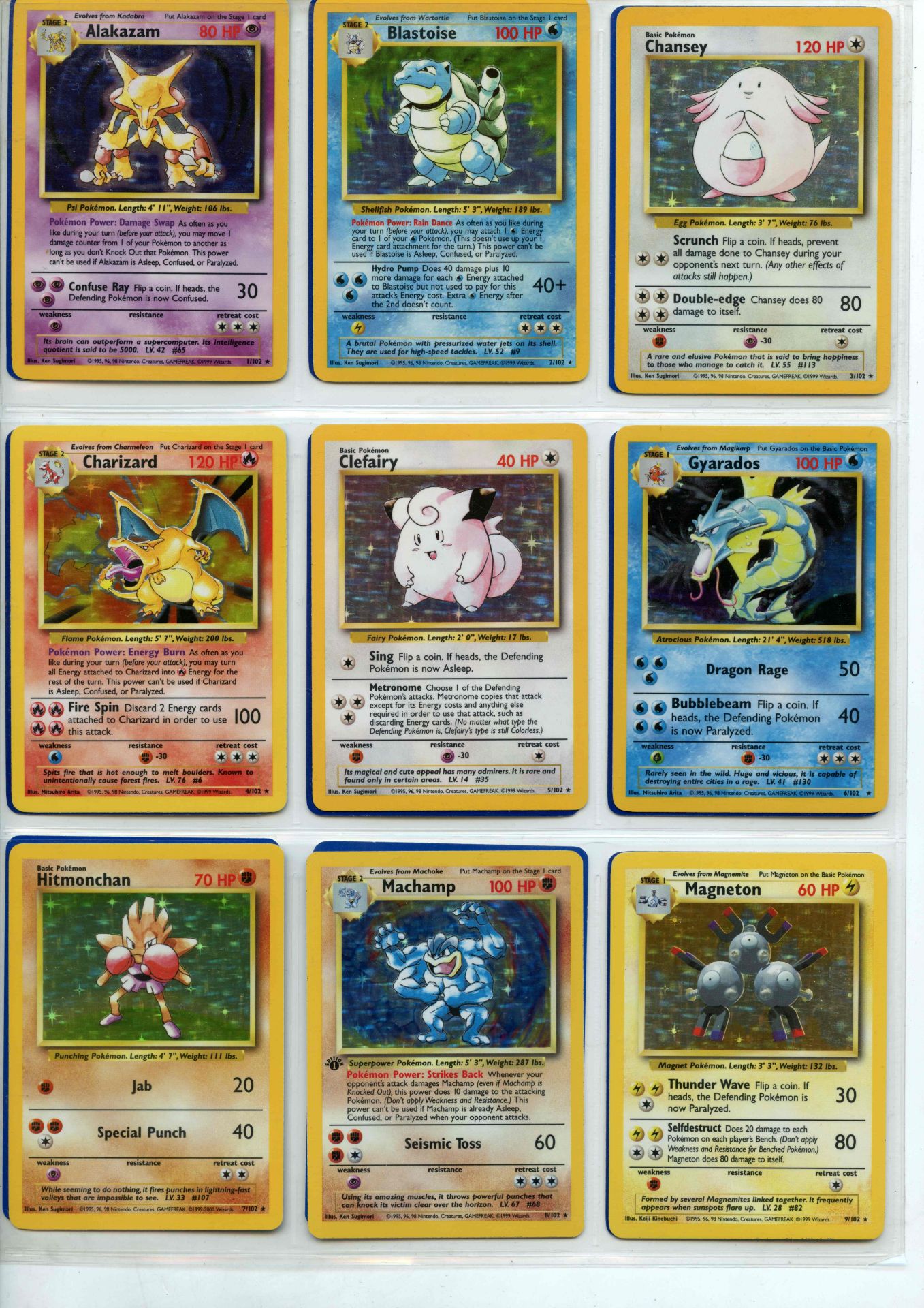 Pokemon TCG - Base Set Unlimited - Complete Set 102/102 - This lot contains a complete Pokemon