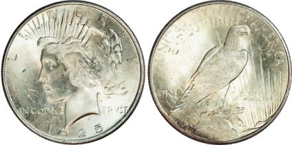 USA, silver Peace Dollar, 1925