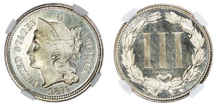 USA, cupro-nickel 3 Cent, 1876