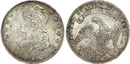 USA, Capped Bust, silver Half Dollar, 1834