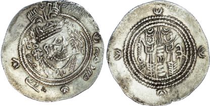Arab?Sasanian, Rebels, Abd al-Rahman b. Muhammad (Ibn al-Ash'ath) (AH 80-84 / 700-703 AD), silver Dr