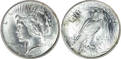 USA, silver Peace Dollar, 1927