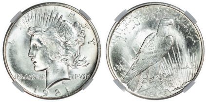 USA, High Relief silver Peace Dollar, 1921
