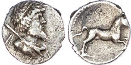 Kings of Numidia, Juba I (c. 60-46 BC) AR Quinarius