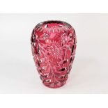 CUT GLASS VASE.