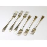 SILVER DESSERT FORKS.