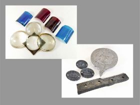 RAILWAY LAMP LENSES, WAGON PLATES ETC.