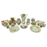 A large mixed group of floral teawares, predominantly Gray's Pottery. (32, 1 box)