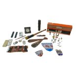 An assortment of collectables, including a four drawer telescope, 43cm long fully extended, with
