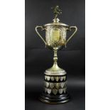 An Edwardian silver plated Derby Wednesday Football Challenge Cup, with silver winners' shields