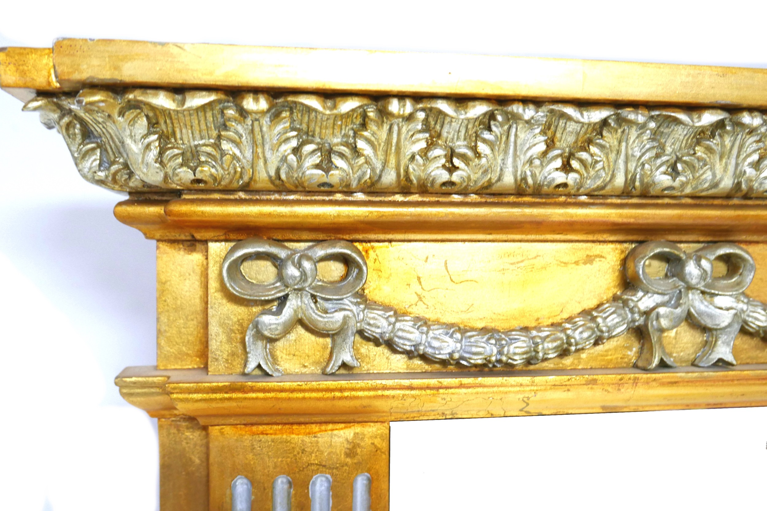 A modern large pier mirror, with moulded plaster acanthus leaf cornice over a frieze applied with - Image 2 of 3