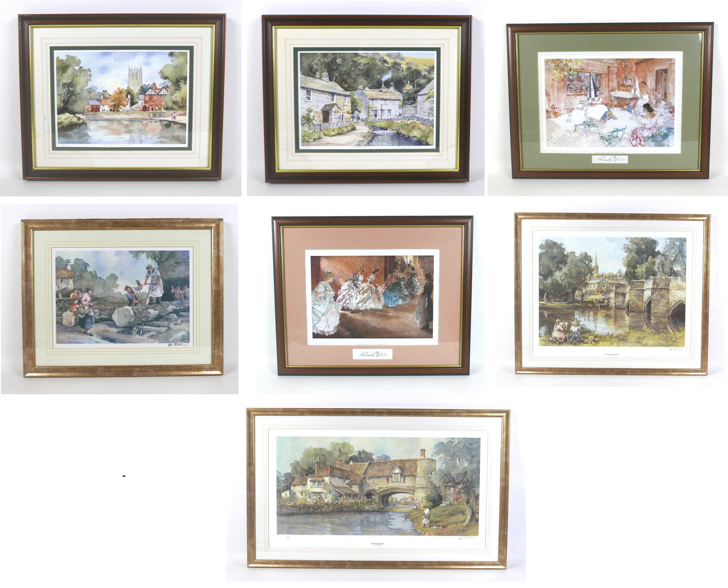 A collection of prints, some limited edition and pencil signed, including Russell Flint, John Rudkin