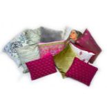 A group of modern pillows and scatter cushions. (11, 2 bags)