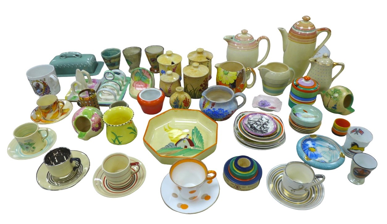 A large group of mixed ceramics, including teacups, sugar bowls, milk jugs, coffee pots and