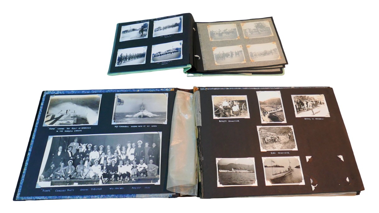 A collection of 19th century and later including Far East Royal Navy themed photographs,