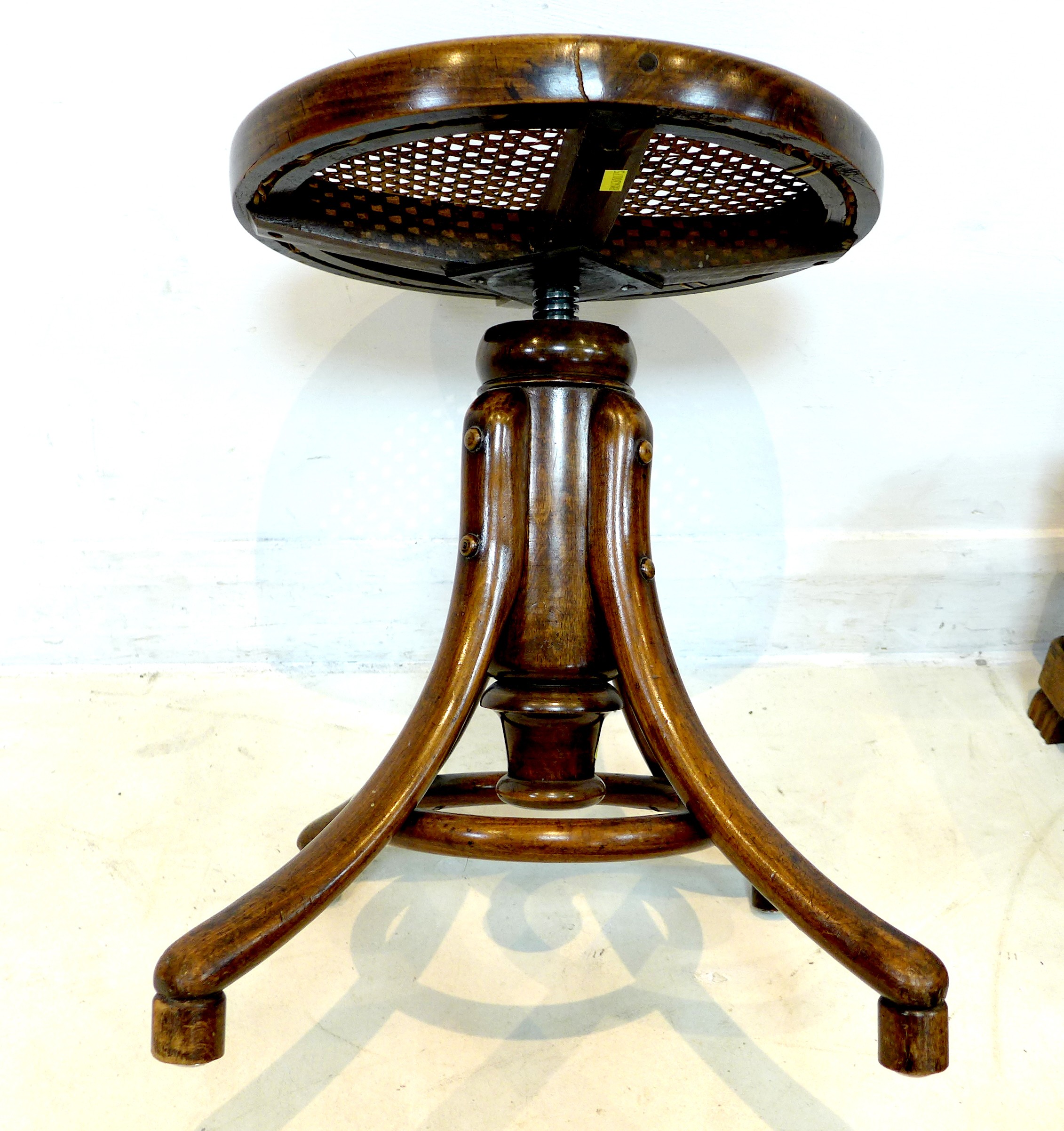A group of seven stools, comprising a pair of Victorian circular footstools, with embroidered - Image 3 of 3
