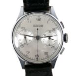 A Leonidas stainless steel chronograph wristwatch, circa 1950, with stopwatch function, the circular