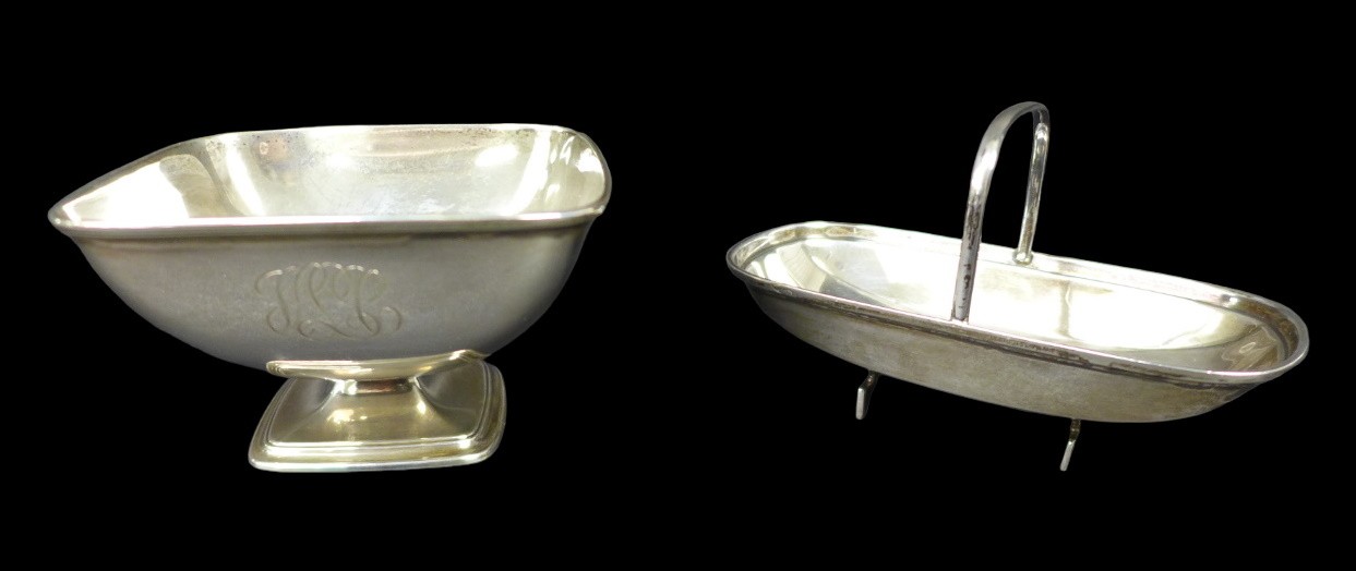 A George V silver trug form bon bon dish, James Dixon & Sons Ltd. Sheffield 1934, 11.5 by 6.2 by 7cm