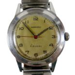 A Garrard / P. Buhre stainless steel gentleman's wristwatch, circa 1957, circular champagne dial,