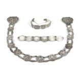 A silver coin bracelet, formed of six 16th century Elizabeth I / Charles II silver coins, together