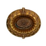 A Victorian gold oval brooch, with ropework decoration and lock of hair to the back, 3.8 by 3.1cm,